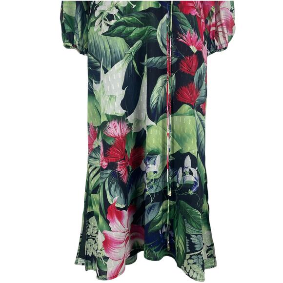 Tommy Bahama Celebration Tropical Floral Maxi Dress Green Size XXS - Picture 6 of 12